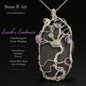 Earth’s Embrace – Handwrapped Stone Pendant